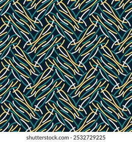 Patrón sin fisuras variado con líneas curvas suaves superpuestas. Ilustración vectorial para impresión, tela, cubierta, embalaje, decoración de interiores, decoración de blog y otros sus proyectos.
