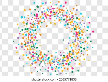 Variegated Shiny Vector Transparent Background Glow Illustration. Multicolored Bright Universe Texture. Star  Wallpaper. Rainbow Magic Dust Banner.