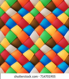 Variegated silk asymmetrical patchwork seamless pattern with skewed Material design of transparent items you can place on any background