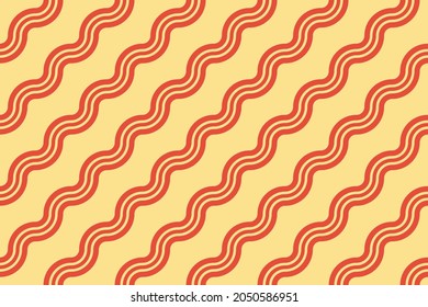 Variegated stripes wavy lines common design. Italian spaghetti fabric textile geometric print. Retro seamless diagonal linear recurring decor. Continuous minimalistic simple ornament graphic style