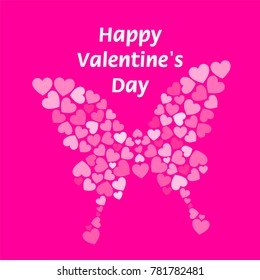 Variegated Vector Butterfly from Hearts to St. Valentine's Day