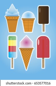 Varieties of ice cream,Kinds of appetizers,Cold sweets,waffle cup,Frozen jelly and juice,chocolate glaze