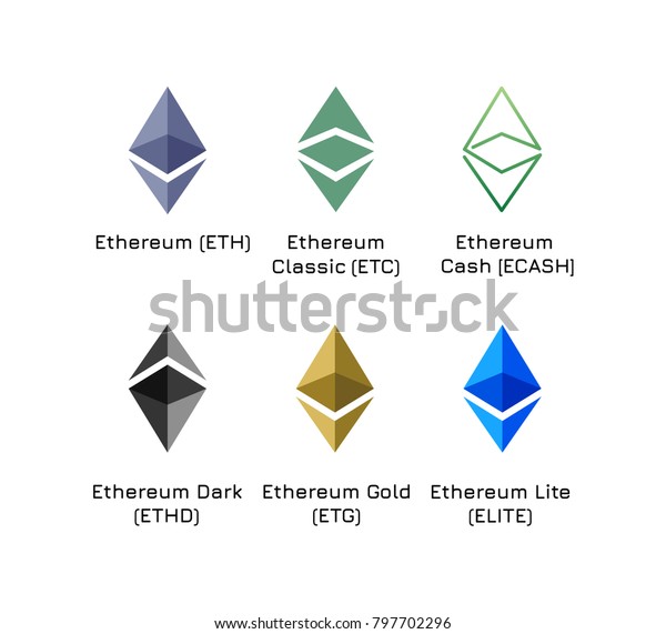 Varieties Vector Logos Cryptocurrency Ethereum Eth Stock Vector Royalty Free 797702296