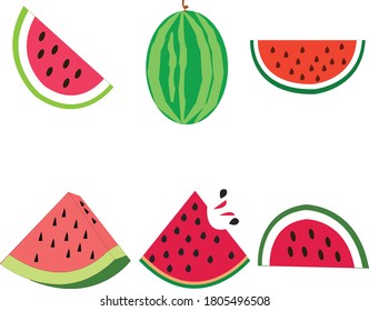 
Varieties of watermelon Vector illustration