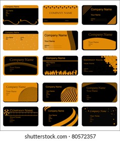 variety of 15 horizontal business cards on different topics