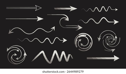 Variety of Arrows Depicting Movement Flow Directions and Creative Visual Navigation Elements