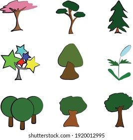 A variety of art trees