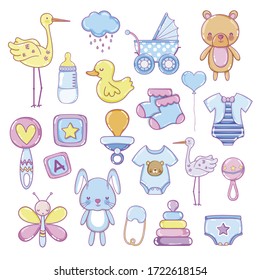 Variety Of Baby Shower Stickers