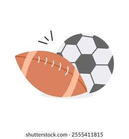 Variety of balls used in different sports like football and soccer