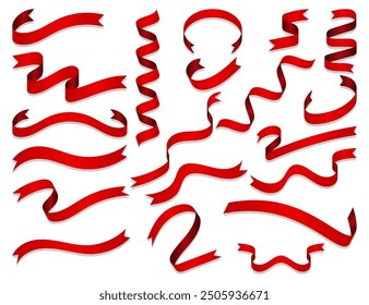 A variety of beautifully designed red ribbons. Their deep color and silky texture make them ideal for party invitations, decorations, birthdays, holidays and romantic occasions..etc