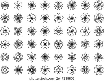 Uma variedade de desenhos florais em preto e branco uma coleção cativante de ilustrações intrincadas de flores e representações botânicas artísticas retratadas com precisão