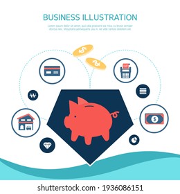 Eine Vielzahl von Business-Flachdesigns 