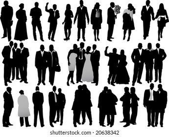 variety business people silhouettes