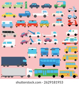 a variety of car illustrations