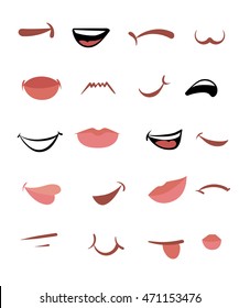 A variety of cartoon mouth.  Features for creation of the character