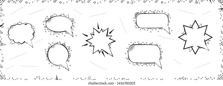 Variety of cartoon speech bubbles on White background. Vector Illustration. EPS10