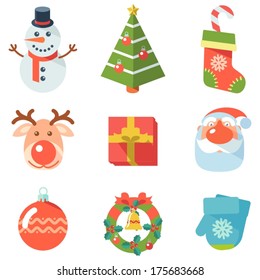 A variety of Christmas and holiday icons.