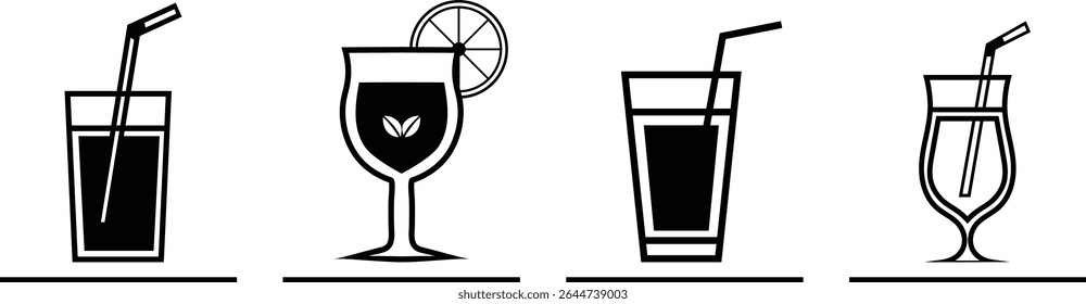 Variedade de Copos de Cocktail, Mimosa Beber Melhores Coleções de Clip-Art. Grande ilustração de comida latino-americana	