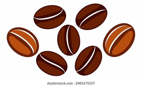 A variety of coffee beans arranged on a clean white surface