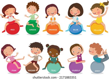 Variety of color for children to study and learn. vector, illustration 