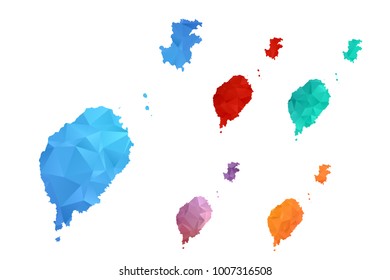 Variety color polygon map on white background of map of sao tome symbol for your web site design map logo, app, ui, Travel vector eps10, concept Illustration.