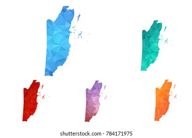 Variety color polygon map on white background ofmap of belize symbol for your web site design map logo, app, ui, Travel vector eps10, concept Illustration.