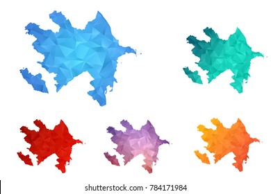 Variety color polygon map on white background of map of azerbaijan symbol for your web site design map logo, app, ui, Travel vector eps10, concept Illustration.