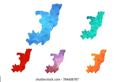 Variety color polygon map on white background of map of Congo symbol for your web site design map logo, app, ui, Travel vector eps10, concept Illustration.