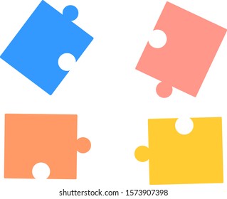 A variety of color puzzles Illustration and vector