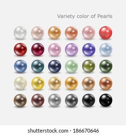 Variety color of  spherical pearls for your decoration