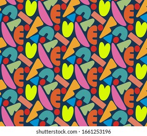 a variety of colored abstract shapes simple pattern. funny vector illustration