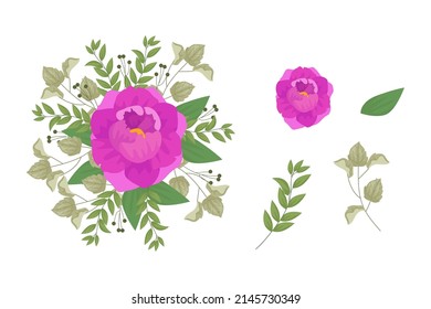 A variety of colorful arrangements of beautiful leaves and flowers