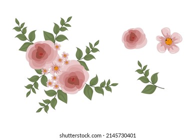 A variety of colorful arrangements of beautiful leaves and flowers