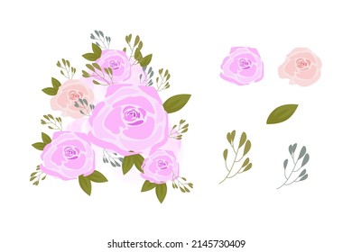 A variety of colorful arrangements of beautiful leaves and flowers