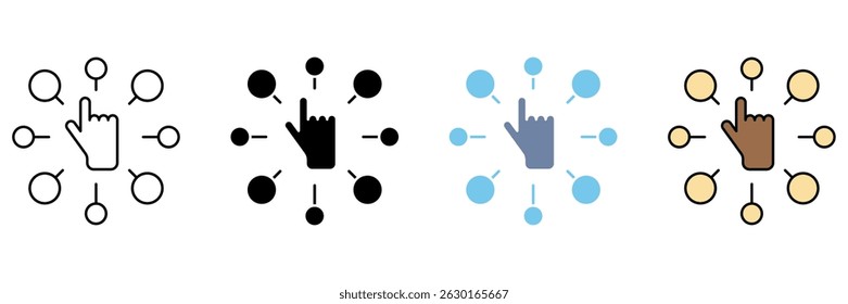 ícone de linha de conceito de variedade. Ilustração de elemento simples.