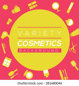 Variety Cosmetics Background Vector Illustration