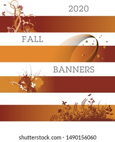 A variety of creative banners in fall colors.  A template with multiple possibilities.  