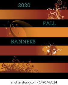 A variety of creative banners in fall colors.  A template with multiple possibilities.   