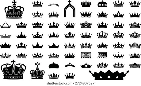 Variedad de diseños de corona Emblemas de monarca Insignias de Regalías antigua