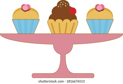 Variety of cupcakes. Cup cake stand. Party cake. Variety cake.
