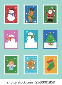 a variety of cute Christmas stamps