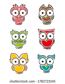 Variety of cute Owl set