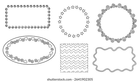 Variety of Decorative Ornamental Frames and Seamless Background Designs for Decoration