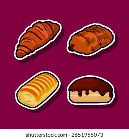 A variety of delicious cookies and baked goods stickers
