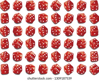 a variety of dice in the casino game