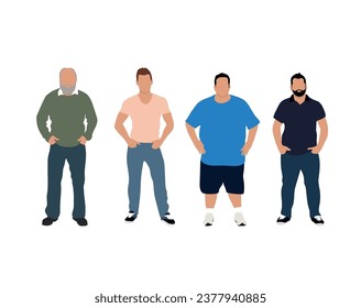 Unterschiedliche Männer einzeln