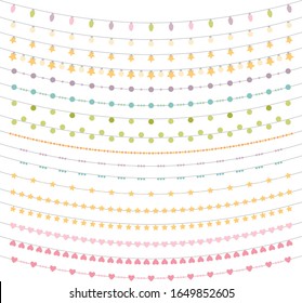 A variety of different shaped string lights.