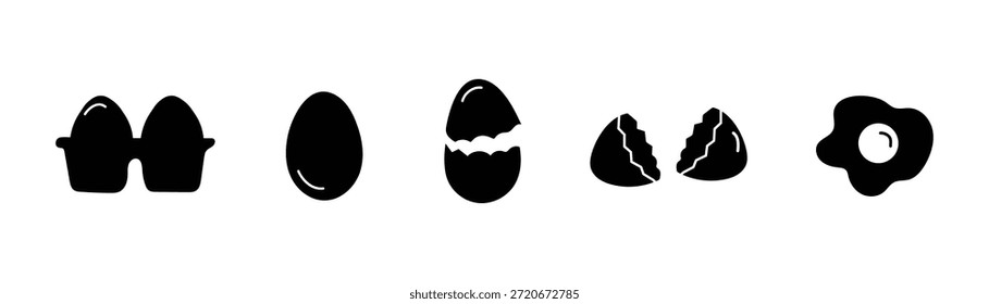 Conjunto de Ilustración vectorial de Variedad de forma de huevo.