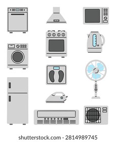 a variety of electrical appliances needed for homes and offices