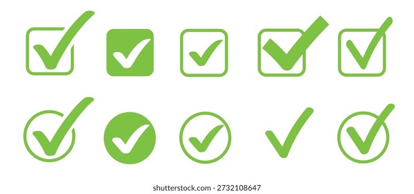 Variedad del diseño elegante del elemento de la marca de verificación